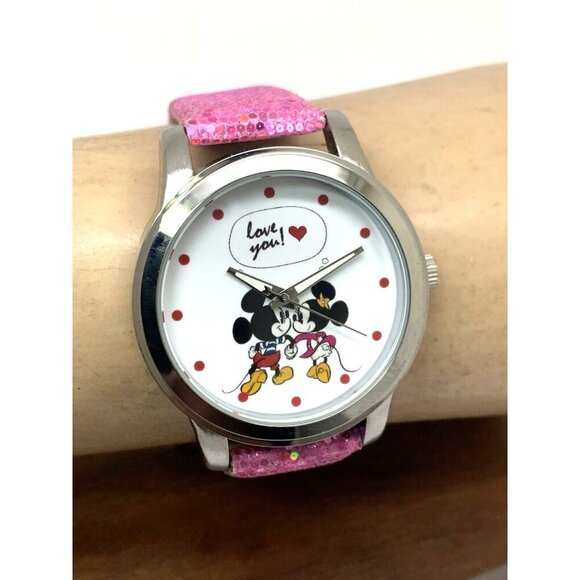 Disney Women's Watch Mickey Minnie Mouse Quartz White Dial Pink Band WDS000345 - Picture 11 of 14